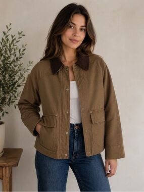 Levi's Canvas Jacket, 100% Cotton, Zipper & Snap Closure, Patch Pockets, New